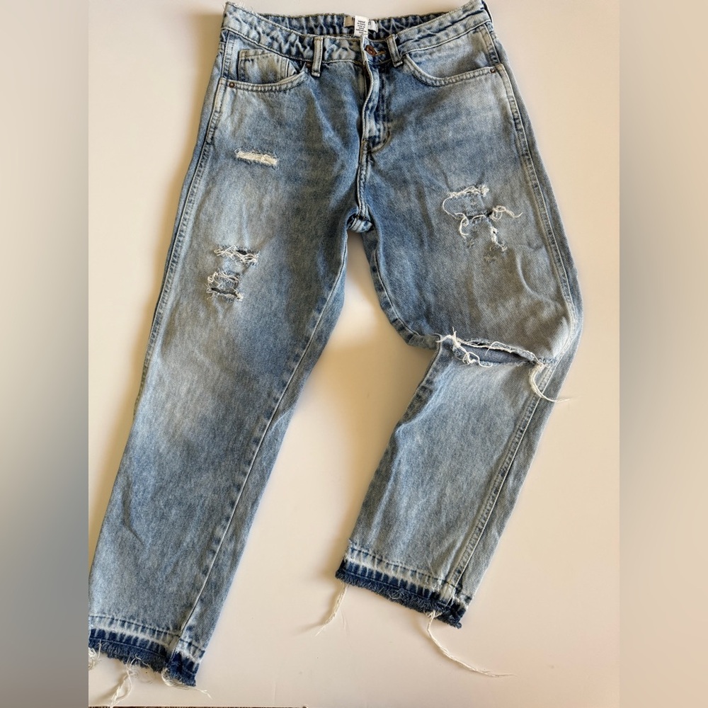 Distressed ankle jean straight leg - Picture 8 of 14